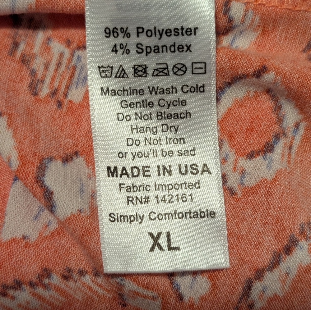 LuLaRoe Dani Maxi Dress XL NWOT Orange White Geometric Tribal Sleeveless Tank - Picture 7 of 8